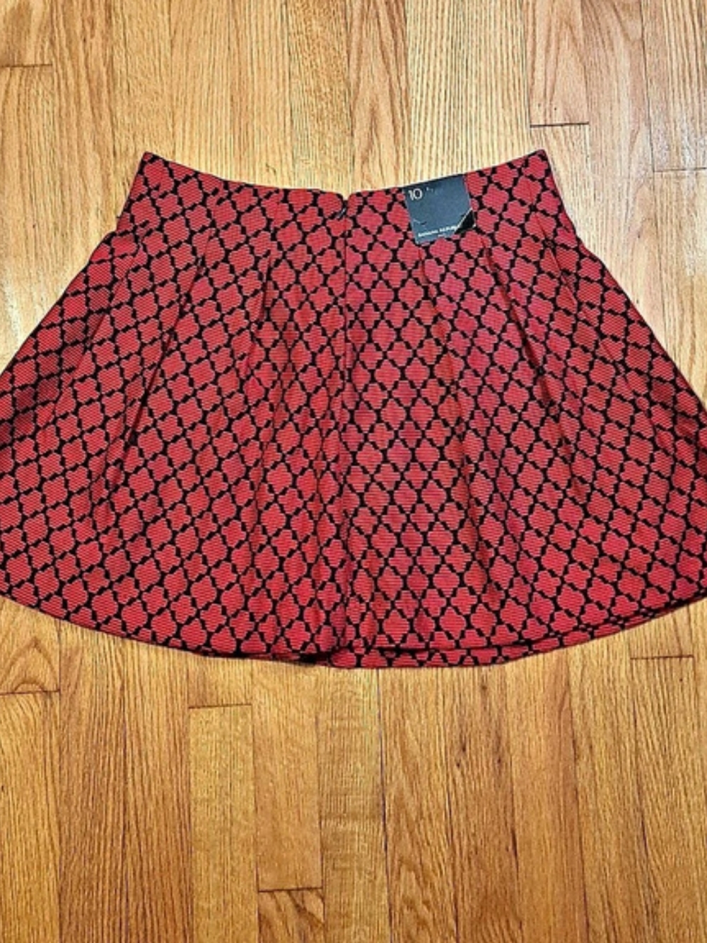 Banana Republic Geometric Mini Skirt in Red Hot Pink* & Black Size 10 NWT